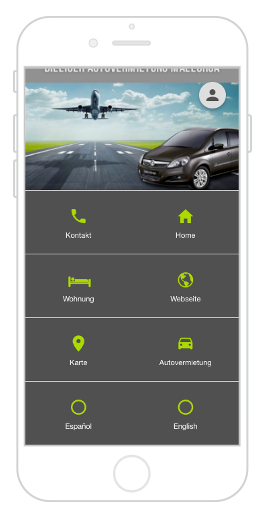 Mehrsprachige App mit Navigation Kacheln und Verwendung von zwei Submenüs