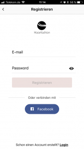 In-App Registration im App Profil