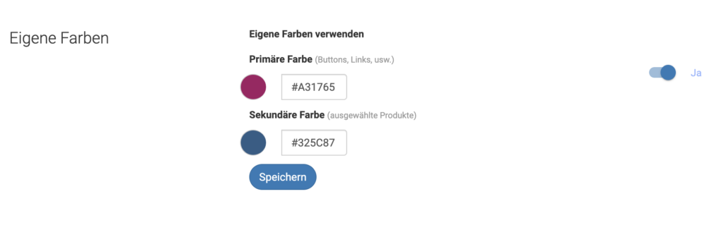 Eigene Farben für das White-Label-CMS festlegen